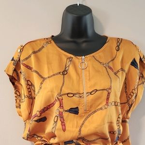 Mustard/Gold blouse. Size large.